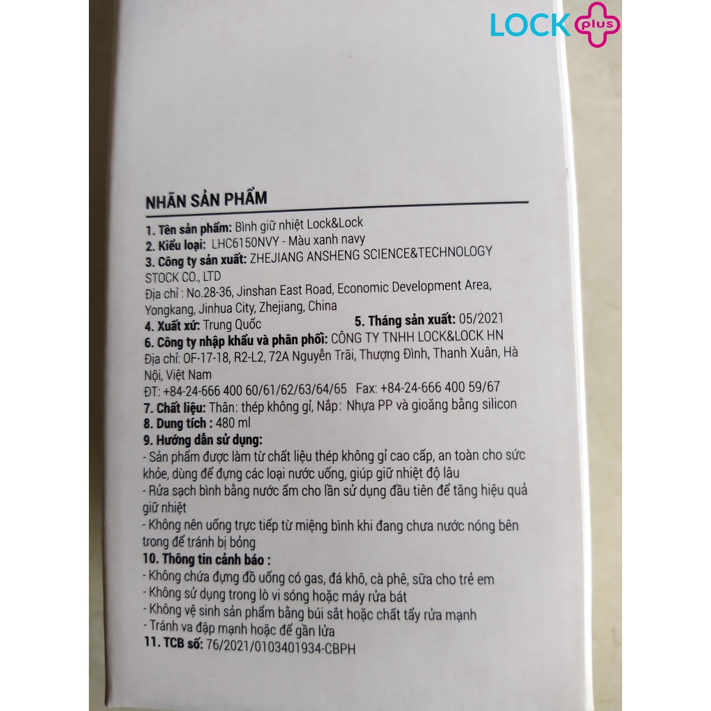 Bình giữ nhiệt Lock&Lock Symphony LHC6150  - hàng chính hãng