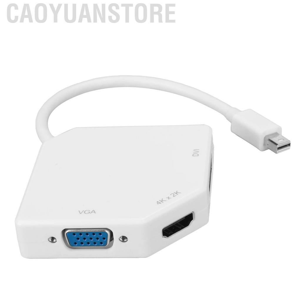 Caoyuanstore Mini DP to VGA/HDMI/DVI Conveter 3 In 1 1080P Video Electronic Adapter White B0404