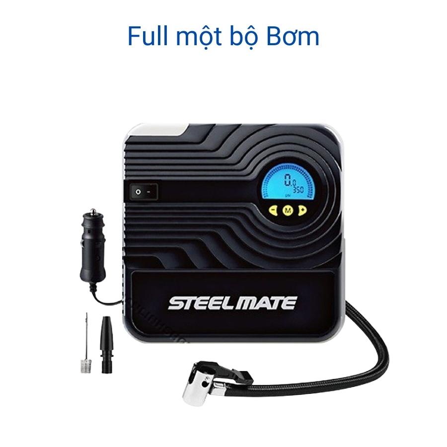 Bơm lốp Ô tô điện tử tự ngắt thương hiệu Steelmate mini 12V cắm tẩu sản phẩm bảo hành 1 đổi 1