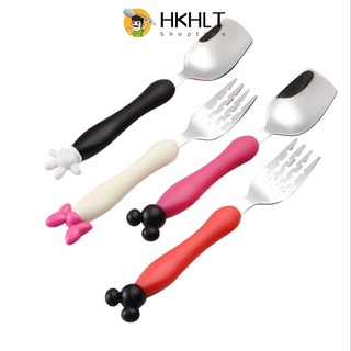 Thìa Nĩa Thép Không Gỉ Hình Chuột Mickey Dễ Thương