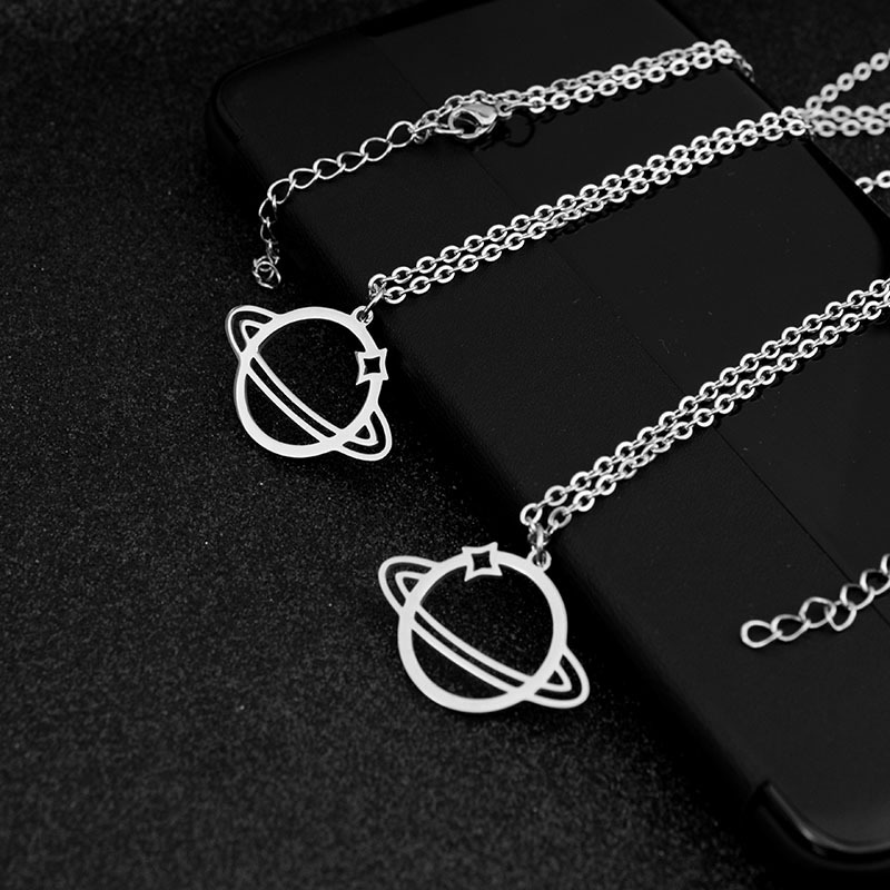 Dây Chuyền Bằng Thép Không Gỉ 23569 Mặt Hình Hành Tinh Thời Trang Dễ Phối Đồ