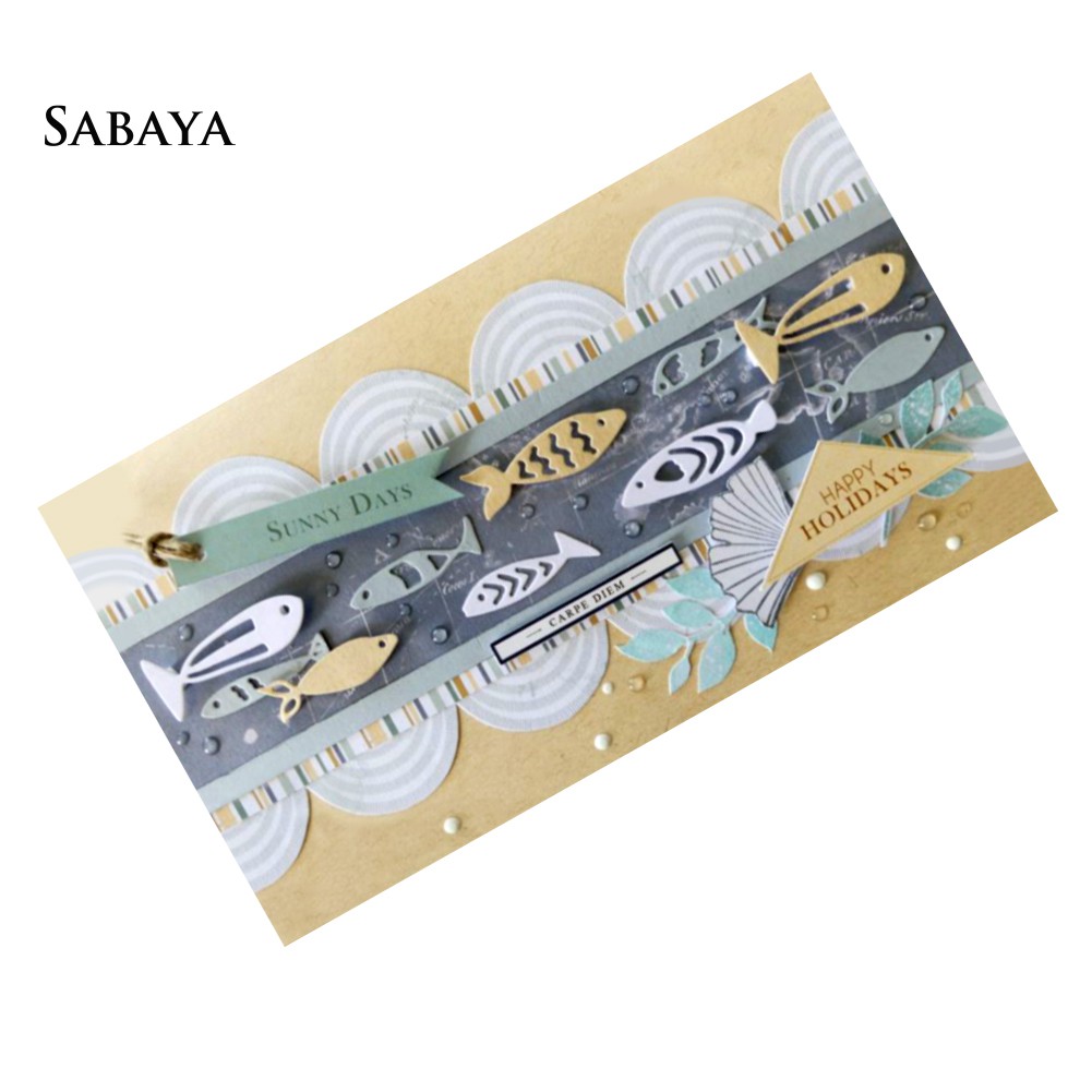 Khuôn cắt giấy bằng kim loại thiết kế cá trang trí sổ lưu niệm