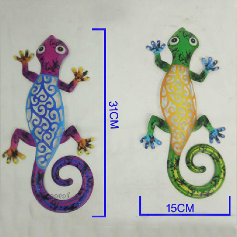 [KESOTO1]2xWall Hanging Gecko Artworkd Decorative Lizard Outdoor Garden Decor  Blue