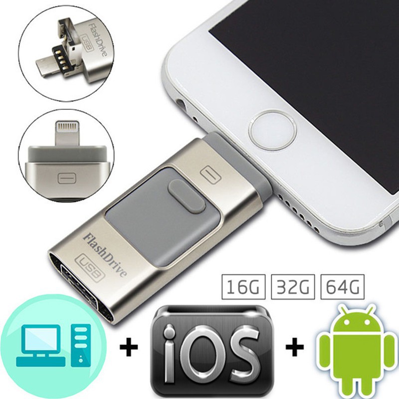 Usb Otg 3 Trong 1 32gb 64gb 128gb Cho Iphone 4 5 6 7 8 X Xs Max Xr 11 Pro Max