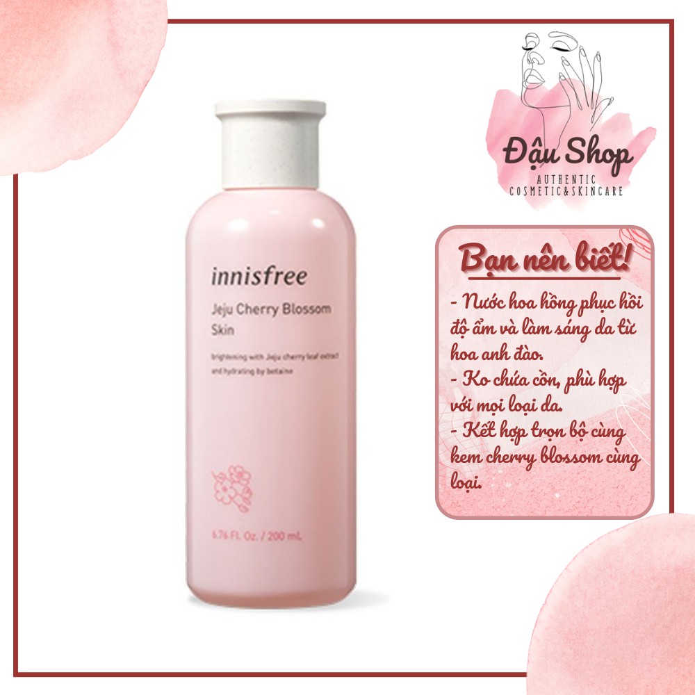 Nước Hoa Hồng Làm Sáng Da Innisfree Jeju Cherry Blossom Skin 200ml