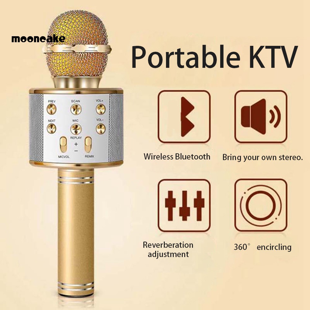 Micro Bluetooth Không Dây Hát Karaoke Tích Hợp Loa / Điện Thoại Tiện Dụng