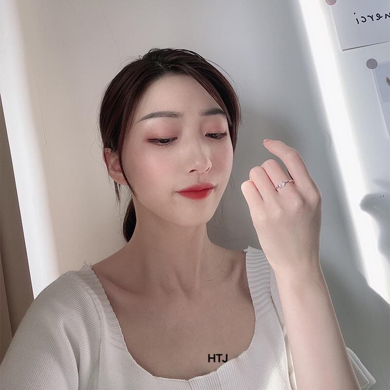Nhẫn nữ bạc ta trăng sao dạng hở điều chỉnh được size tay - bạc Bibi silver