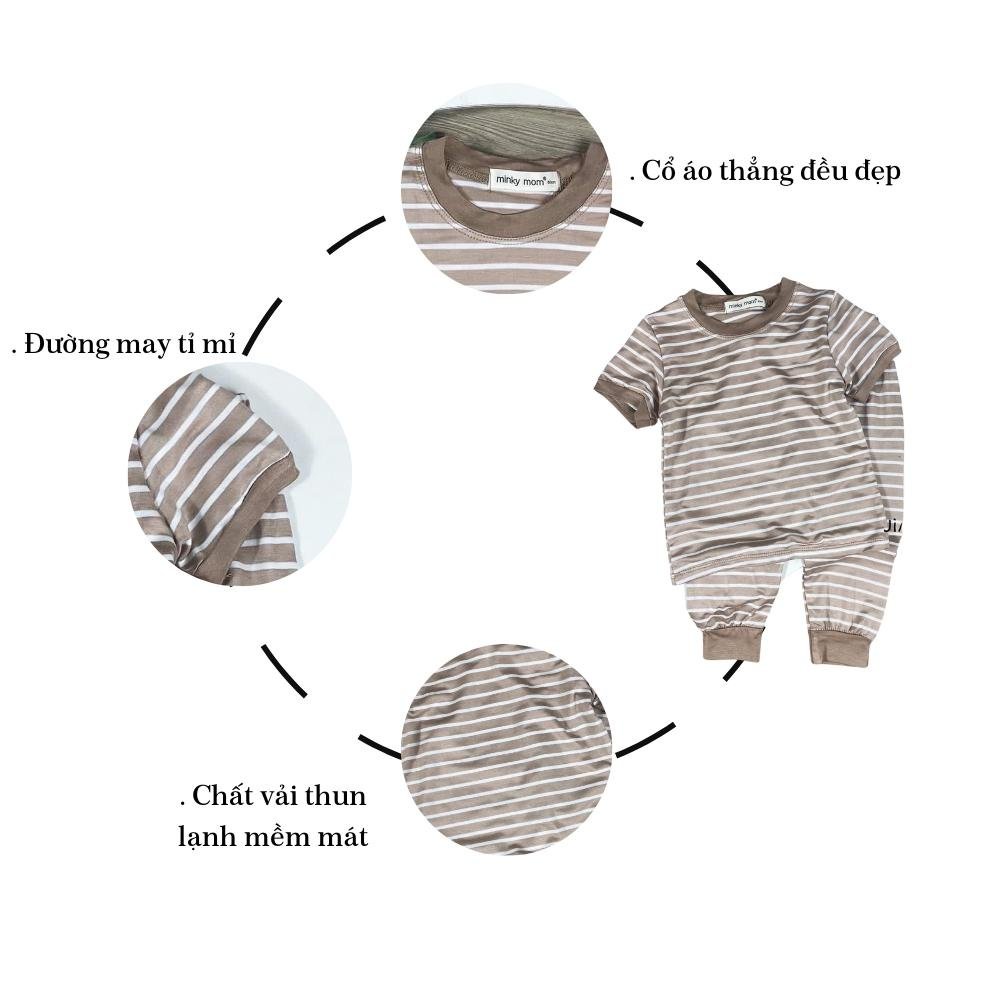 Bộ Tay Ngắn, Quần Dài THUN LẠNH MINKY MOM , Sọc Kẻ Ngang Dễ Thương Cho Bé Trai bé Gái