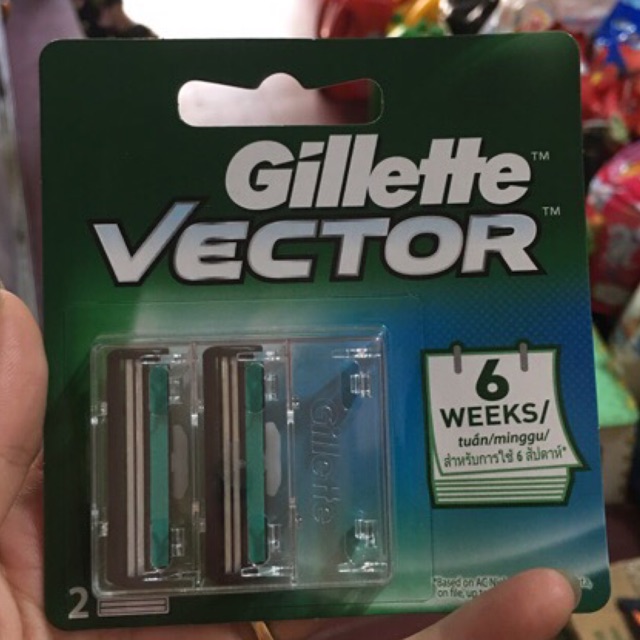 2 cái lưỡi dao cạo râu lưỡi kép Gillette Vector