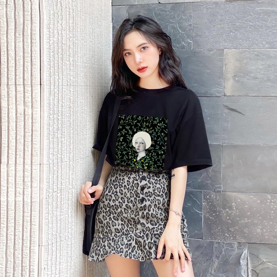 Áo phông unisex tay lỡ Hello , Áo thun form rộng in hình Cô Gái vải cotton tư nhiên khử mùi mồ hôi ATL049