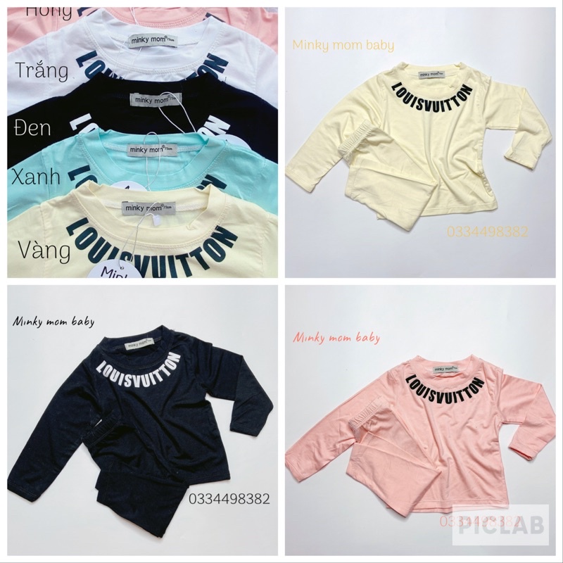 Set bộ tay dài quần dài minky mom cho bé trai và bé gái lvt