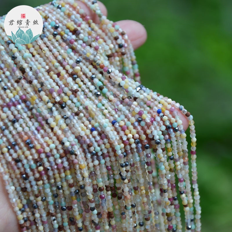 Bingyingge Chuỗi Hạt Tự Nhiên Đầy Màu Sắc 2MM Làm Vòng Tay / Dây Chuyền Thủ Công diy