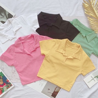 ÁO CROPTOP BẺ CỔ