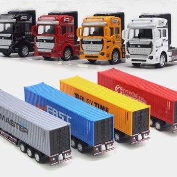 MÔ HÌNH XE CONTAINER KIM LOẠI TỈ LỆ 1:55