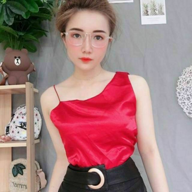 [ Mã WASTAPR giảm 10K đơn 50K] Áo dây phi lụa lệch vai 1 bên sang chảnh | BigBuy360 - bigbuy360.vn