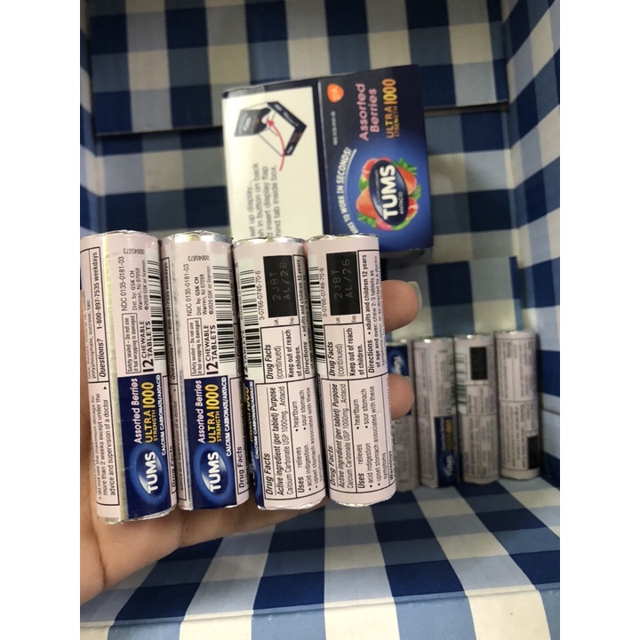 ￼Kẹo Nhai Hương Trái Cây Tums Assorted Beries 12 viên - Mỹ