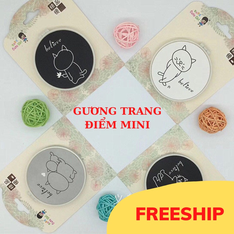 Gương Gập Vỏ Sò Gương Trang Điểm Cầm Tay Mini VTL SHOP