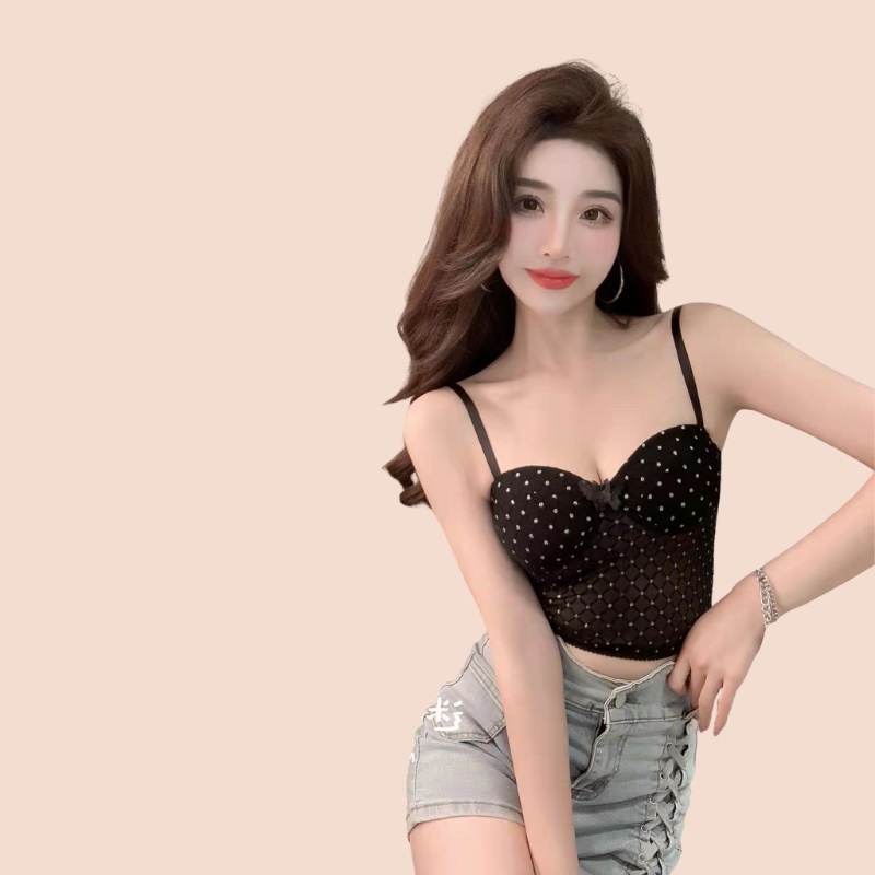Áo bra nữ 2 dây Eva Bra croptop đính đá đệm mỏng thoáng mát mềm mịn - 1893