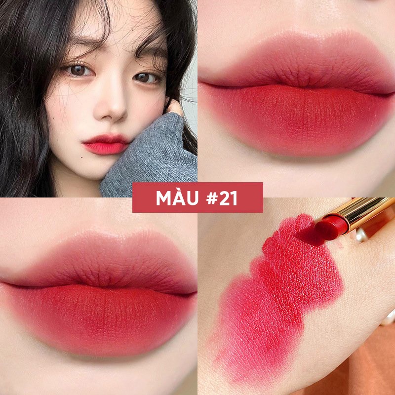 Son Nhung Mịn Hanru Hanru Vỏ Bọc Da Kèm Hộp Quà Tặng Ấn Tượng Cho Bạn Nữ