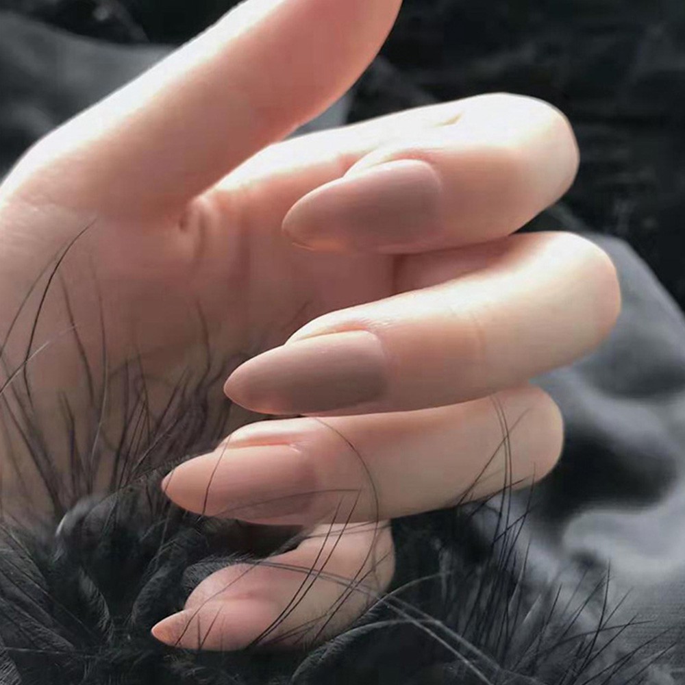 YADORNOS Set 24 Móng Tay Giả Màu Trơn Thời Trang Kèm Keo Dán Tiện Dụng