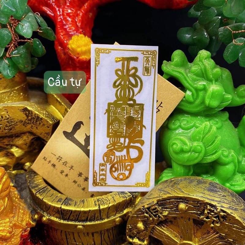 Miếng Dán Linh Phù - Tài Lộc, May Mắn,Bình An- Miếng Dán Cầu Phúc Dán Điện Thoại
