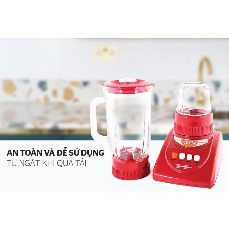 [Mã ELHA22 giảm 6% đơn 300K] ✨Máy xay sinh tố SUNHOUSE SHD5115 cối thủy tinh