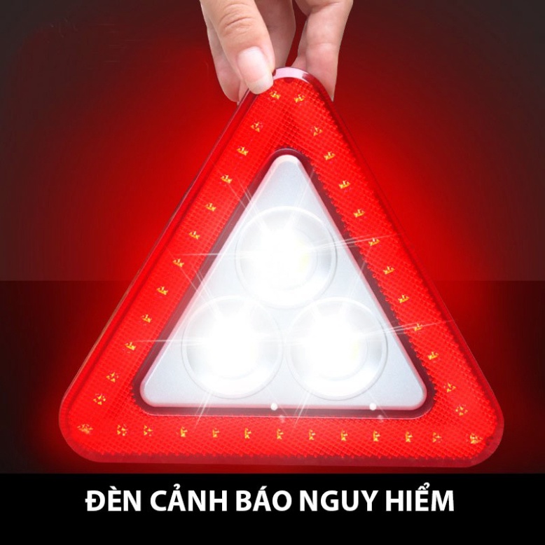 Đèn LED Cảnh Báo Nguy Hiểm Đa Năng Hình Tam Giác Kiêm Pin Sạc Dự Phòng Cho Ô Tô Xe Hơi