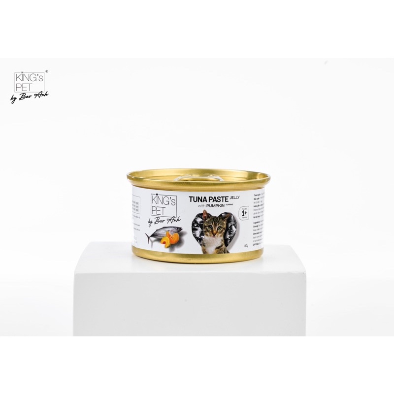 Pate lon Cá Ngừ Jelly Topping Bí Đỏ King’s Pet by Bao Anh 80g