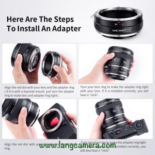 Ngàm chuyển EOS- SL hiệu K&F Concept (sử dụng lens EOS trên máy Lumix, Leica, Sigma ngàm L)