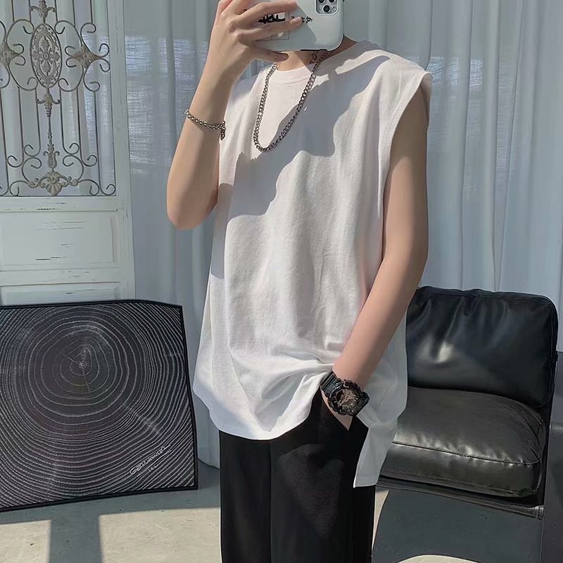 Áo Thun Sát Nách Màu Trơn Phong Cách Hàn Quốc Size M-4XL Cho Nam
