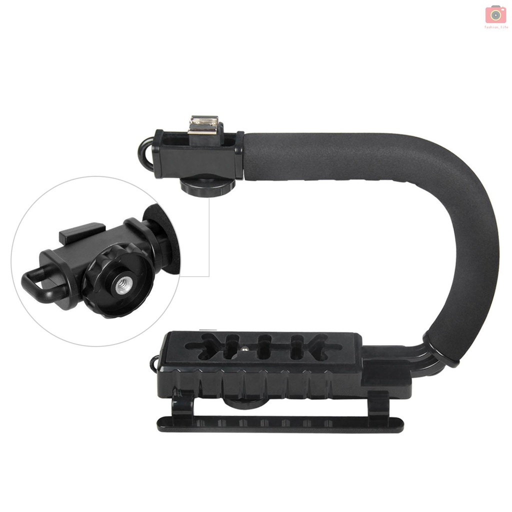 Tay cầm chữ C giữ ổn định hình chữ U có đèn Flash hỗ trợ cho máy ảnh DSLR 4.4lb | BigBuy360 - bigbuy360.vn