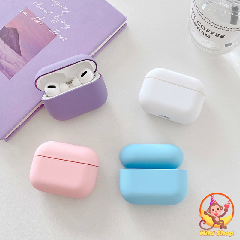 Vỏ bọc hộp sạc tai nghe không dây bằng silicon màu trơn cho Airpods 1/2/pro