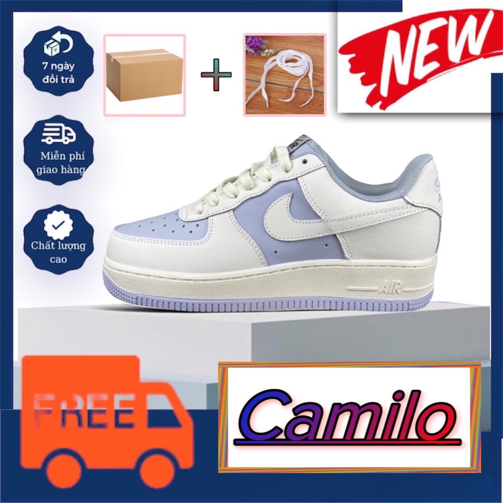 Giày_Nike Air Force 1, Giày AF1 Nam Nữ Thể Thao Trắng Xanh Thời Trang Hàng Đẹp Full Box Tặng Kèm Phụ Kiện-camilo