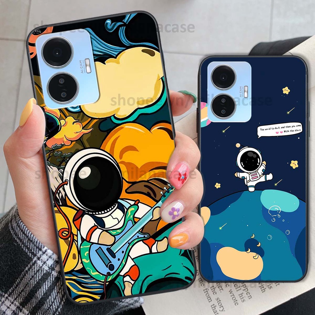 Ốp Vivo Y55 2022 in hình vũ trụ, phi hành gia bầu trời cute dễ thương