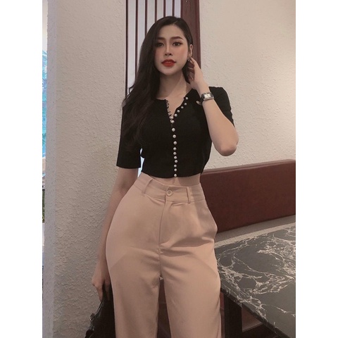 Quần ống rộng culottes Ulzzang Phong cách hàn quốc khóa trước dài