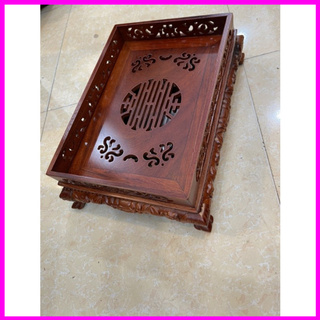 Khay Trà Chân Quỳ gỗ hương cao cấp 37*27cm loại 1