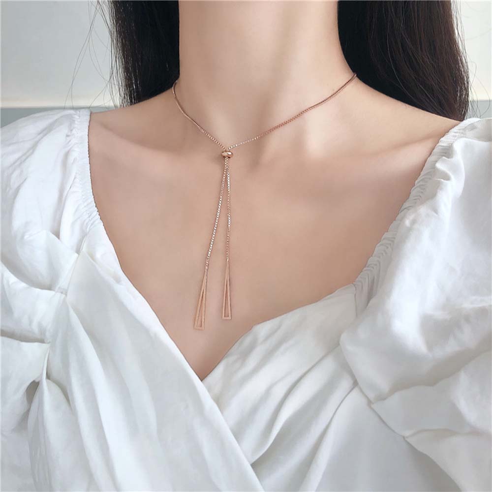 Dây Chuyền Thép Titan Mặt Hình Học Thời Trang Dành Cho Nữ