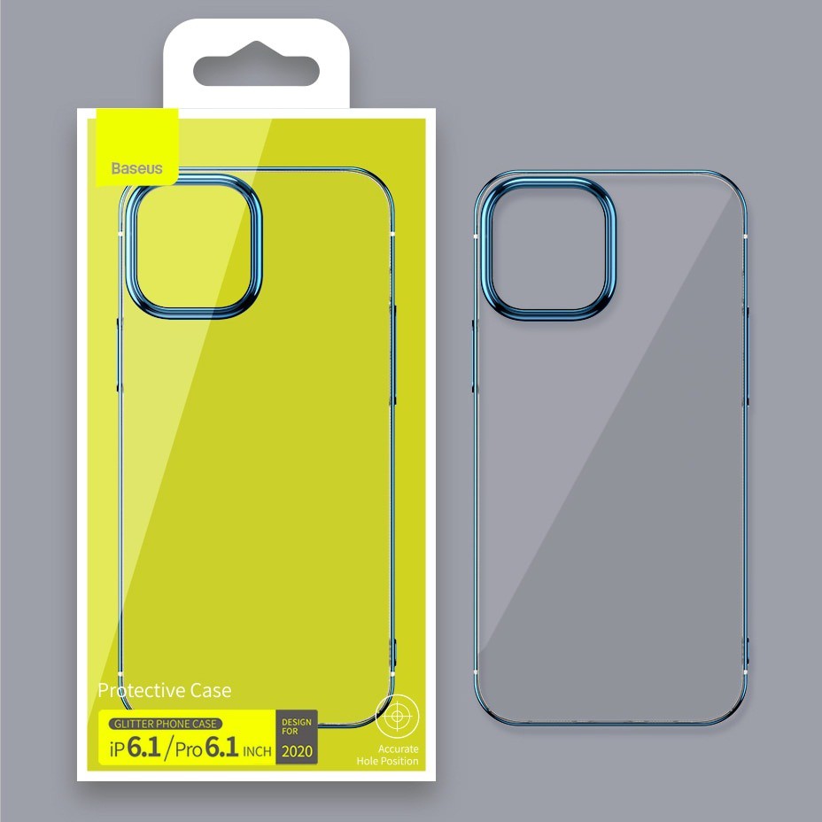 Ốp lưng chống sốc viền màu cho iPhone 12 / 12 Mini / 12 Pro / 12 Pro Max chính hãng Baseus Glitter