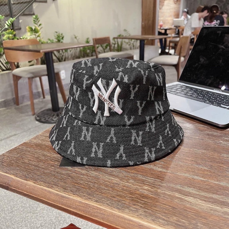 Mũ Bucket Nữ, Nón Tai Bèo Jean Mlb NY Vành Cụp