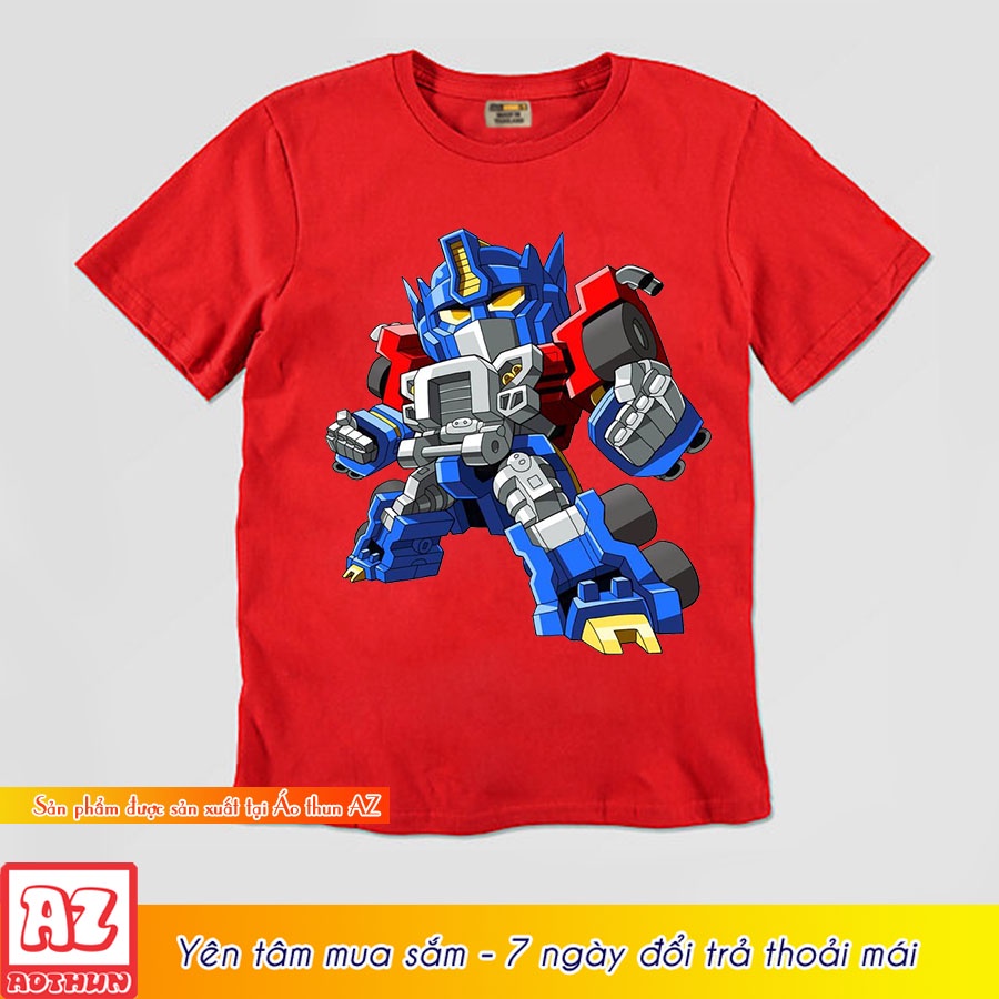 Áo thun trẻ em in hình hoạt hình người máy optimus prime M3049