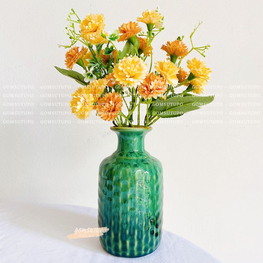 Lọ Hoa Mini Men Hoả Biến Để Bàn - Gốm Sứ TUPO - gomsutupo - Bình Hoa Bát Tràng Decor Trang Trí