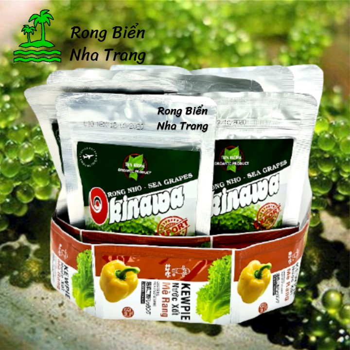 Rong nho biển Nhật Bản Okinawa 1 ký 10 gói 100g - Tặng 10 gói nước sốt mè rang