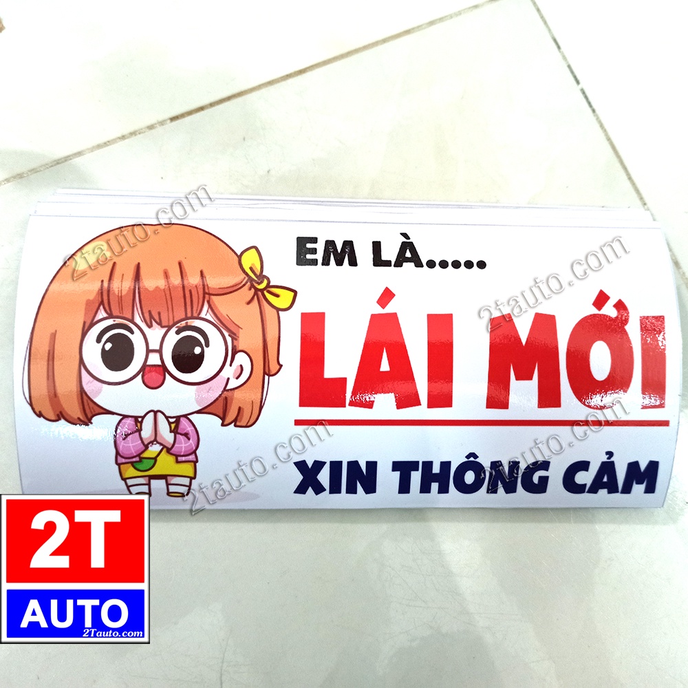 1 LOGO STICKER TEM DECAL DÁN XE LÁI MỚI XIN THÔNG CẢM MẪU NAM NỮ CUTE DỄ THƯƠNG - EM LÀ LÁI MỚI , TÙY CHỌN MẪU otofun | BigBuy360 - bigbuy360.vn