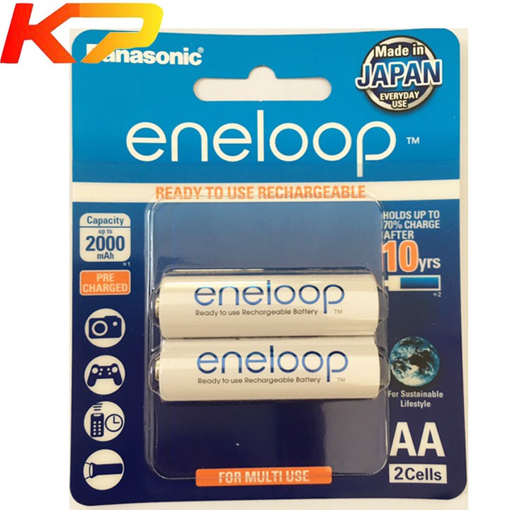 Pin sạc AA 1.2v Panasonic Eneloop BK-3MCCE/2BT (AA1900mAh) _Vỉ 2viên