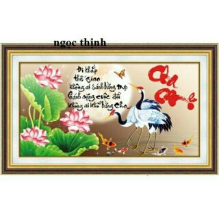 Tranh thêu 3D CHA MẸ 223008 kích thước :71×41cm