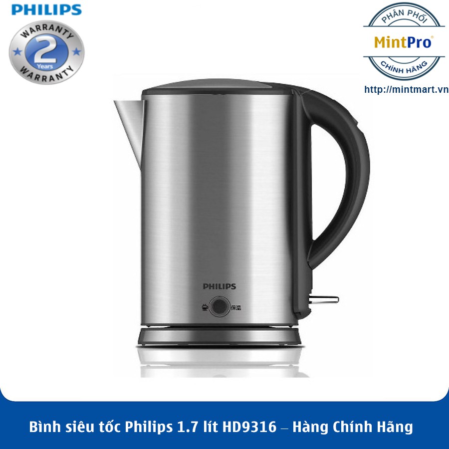 Bình siêu tốc Philips 1.7 lít HD9316 – Hàng Chính Hãng – Bảo Hành 2 Năm Toàn Quốc