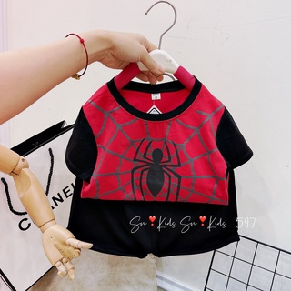 Bộ cộc tay chất Cotton tàu Spider Man cực đẹp cho bé trai bé gái Namkidshop (V556)