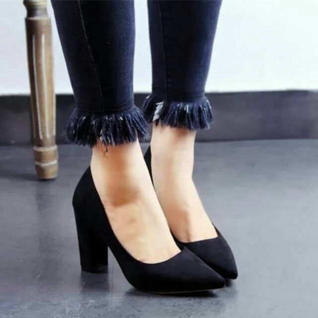 GIÀY TRƠN GÓT VUÔNG _CH75