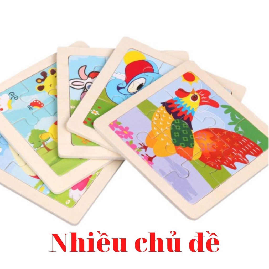 Đồ Chơi Xếp Hình Lắp Ráp Tranh Ghép Gỗ  9 Mảnh Với 20 Chủ Để Giúp Bé Phát Triển Trí Tuệ