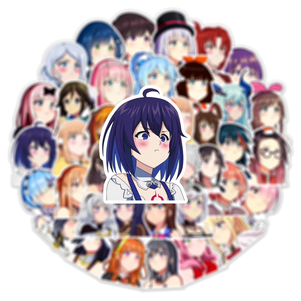 Bộ 50 Miếng Dán Hình Nhân Vật Anime Chống Thấm Nước Dùng Trang Trí Vali / Máy Tính / Guitar